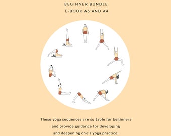 Illustrated Yoga Sequences - Beginner Bundle - eBook A5 & A4 / 20 Yoga Sequences