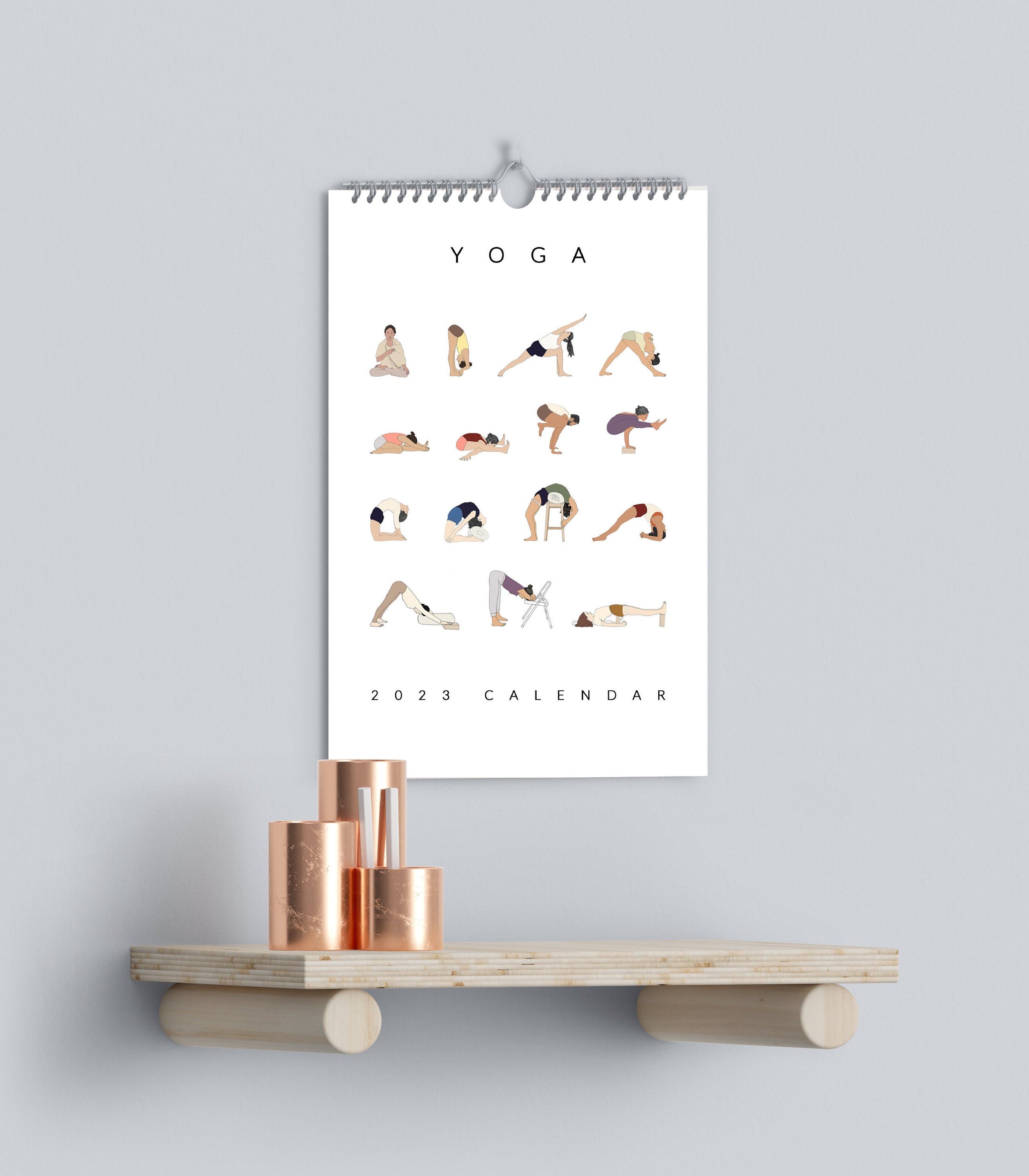Yoga Wall Calendar 2023 A3 Etsy