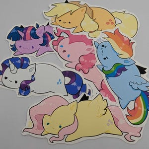 o v o | My Little Pony | Chibi MLP Stickers | Twilight Sparkle Rainbow Dash Rarity Fluttershy Applejack Pinkie Pie