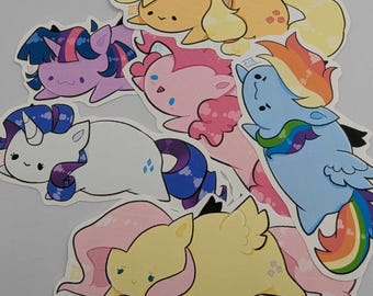Chibi My Little Pony Stickers | Matte Textured MLP (+5 NEW CHARACTERS)