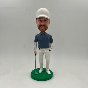 Custom Golf Bobblehead: Personalized Golfer Gift, Polymer Clay