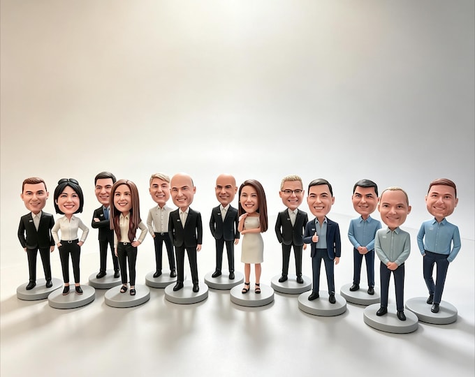 Custom Bobblehead Set: 13 Personalized Miniature Figurines for Team/Office/Group Gifts(can choose quantity)