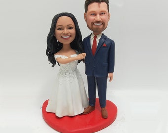 Custom coupple bobble head, bobblehead couple,bobblehead wedding cake topper, wedding gifts with dog/cat(pets)