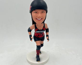 Custom Bobblehead Roller Derby Lady, Sports Custom Bobblehead，Unique Gifts For Roller Lovers，Christmas Surprise Gift