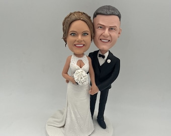 Custom Bobblehead Wedding Cake Topper, Personalized Wedding Cake Bobbleheads, Custom Figurine Wedding Cake Topper, Custom Wedding Bobblehead