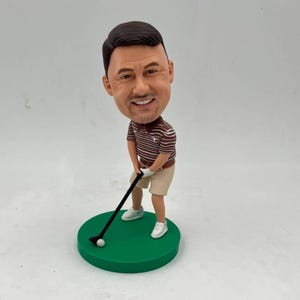 Custom Golf Bobblehead: Personalized Polymer Clay Golfer Gift