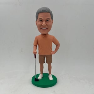Custom Clay Golf Bobblehead: Personalized Golfer Figurine