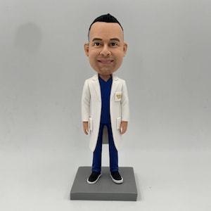 Personalized Doctor Bobblehead: Custom Polymer Clay Figurine, Doctor Gift