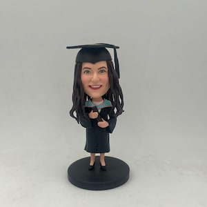 Custom Graduation Bobblehead Figurine: Personalized Polymer Clay Gift