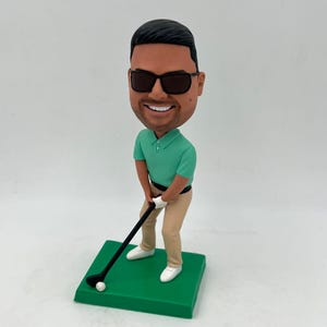 Bobblehead Wearing Sunglasses Playing Golf,Custom Bobbleheads for Golf fan,Gifts For Golfers Men,gift for husband,Custom Golf Bobblehead