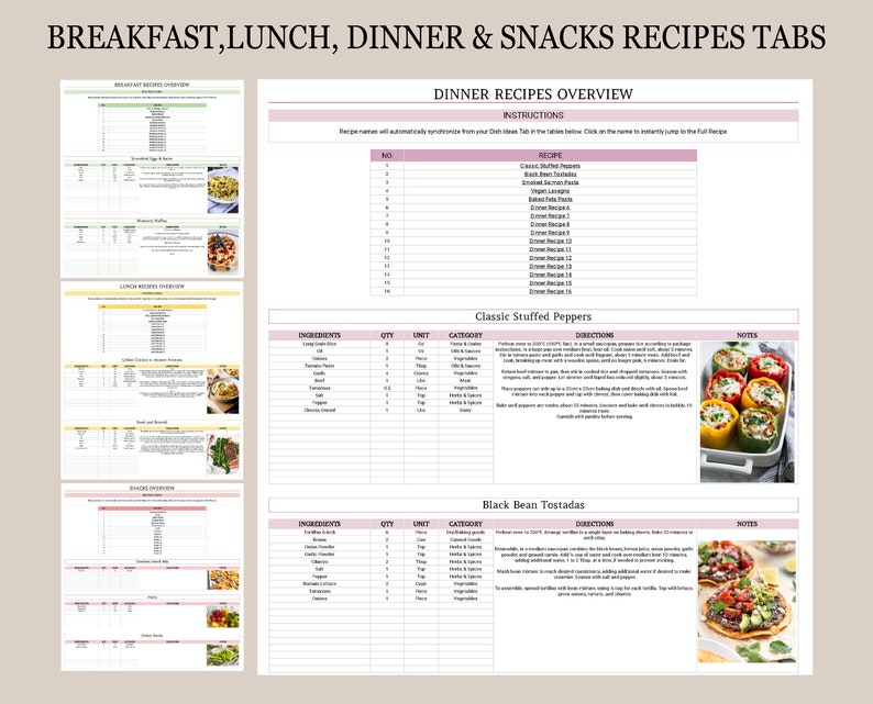 Weekly Meal Planner Template Meal Planner Google Sheets Spreadsheet Weekly Meal Planner Template Meal Planner Google Sheets Spreadsheet