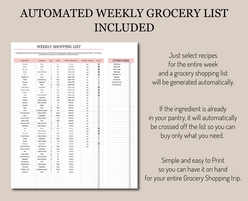 Weekly Meal Planner Template Meal Planner Google Sheets Spreadsheet Weekly Meal Planner Template Meal Planner Google Sheets Spreadsheet