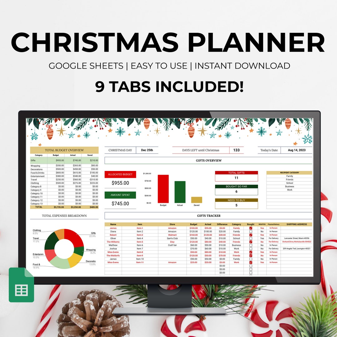 Christmas Planner Spreadsheet Christmas Gifts Tracker Google Sheets Christmas Planner Spreadsheet Christmas Gifts Tracker Google Sheets