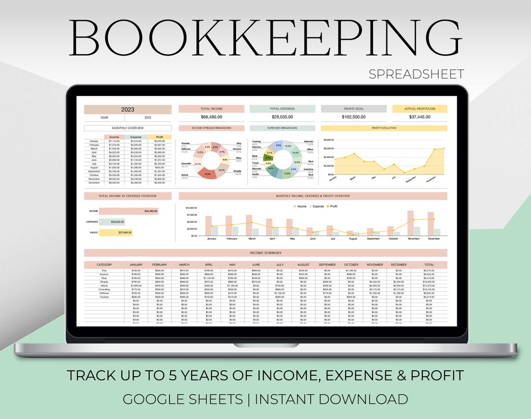 Small Business Bookkeeping Spreadsheet Bookkeeping Google Sheets