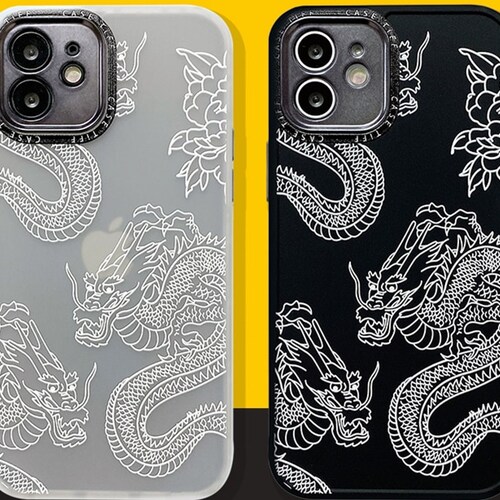 Shadow Dragon Pattern Iphone Case Iphone 14 13 12 11 Pro Max Etsy