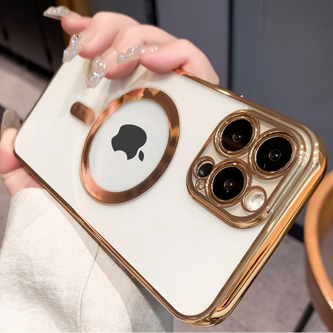 Magsafe Wireless Charge Iphone Case Luxury Plating Clear Etsy