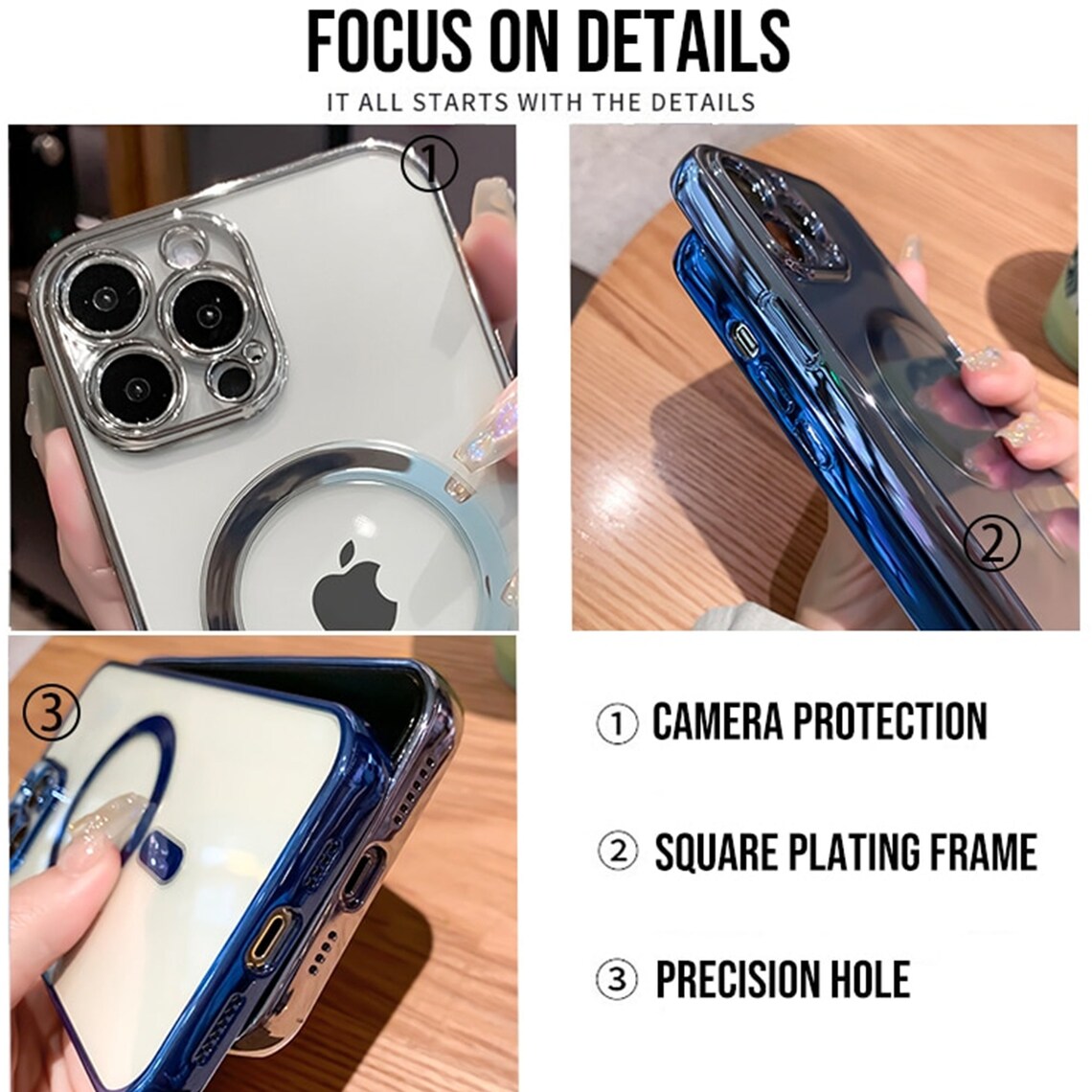 Magsafe Wireless Charge Iphone Case Luxury Plating Clear Etsy