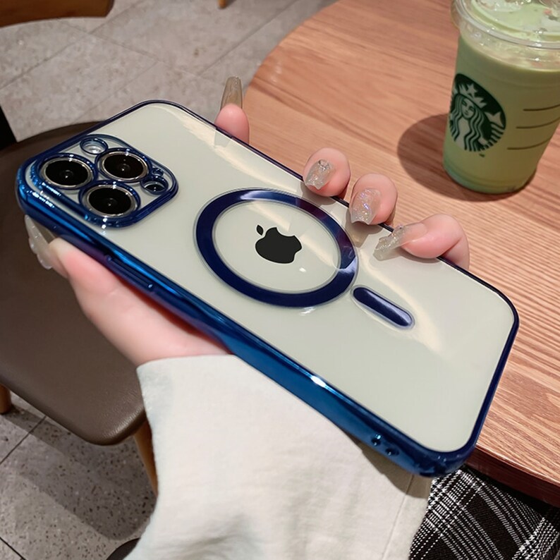 Magsafe Wireless Charge Iphone Case Luxury Plating Clear Etsy