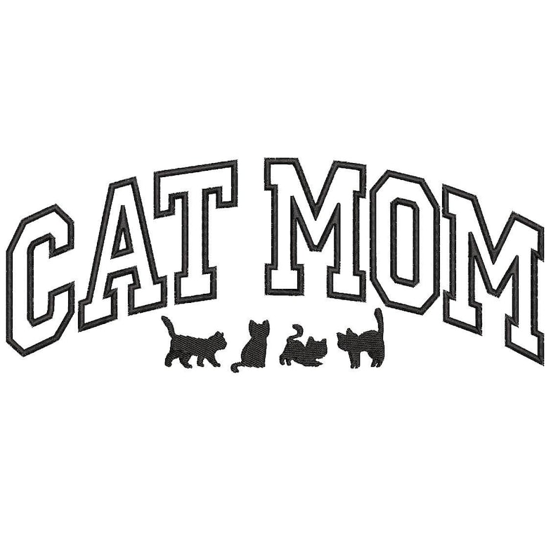 Cat Mom Embroidery Design, Mothers Day Embroidery Designs, Trends ...