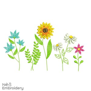 Wildflowers Embroidery Design, Spring embroidery designs, Instant Download