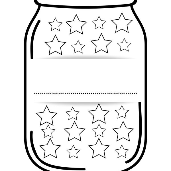 Star reward jar - Instant download - Help your child achieve their goals!