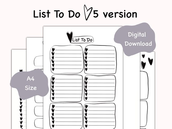 Printable List to Do Productivity Planner Digital Planner - Etsy