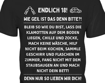 Finally 18! Shirt saying 18th birthday
