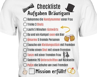 Checklist JGA Men Shirt Tasks Groom