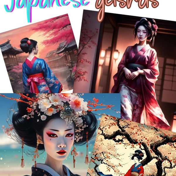 Beautiful geisha and japanese landscape pictures