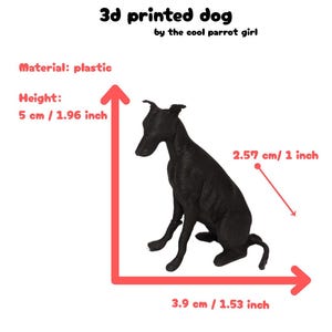 Diseño de perro galgo whippet lurcher, decoración del hogar, monumento conmemorativo para perros, monumento conmemorativo para mascotas, figura de perro impresa en 3D, miniatura de perro galgo