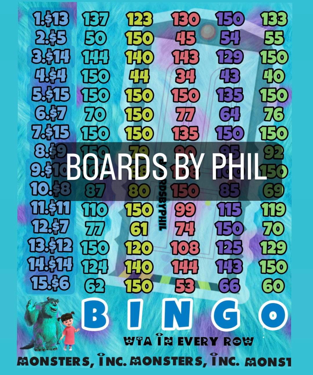 Bingo Board Etsy