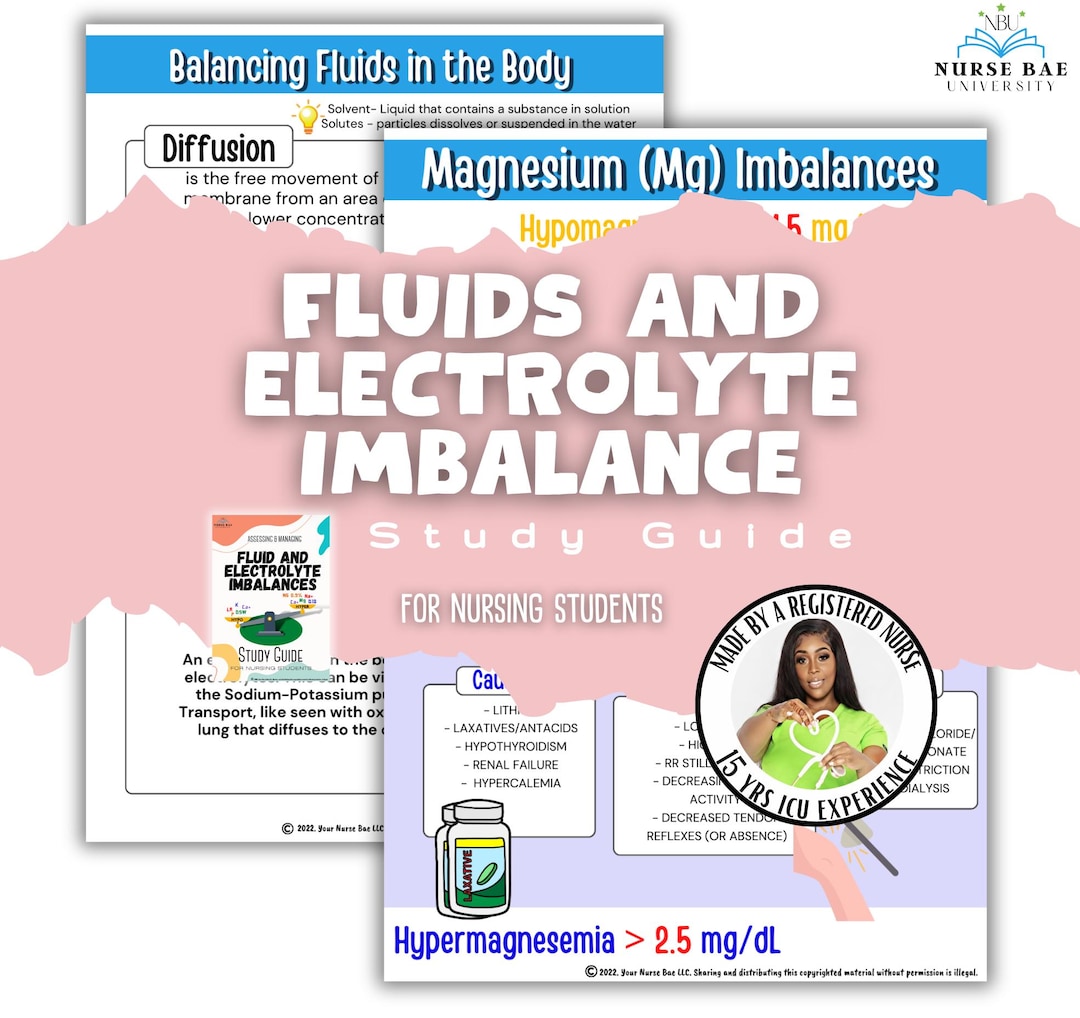 Fluid & Electrolyte Imbalance Nursing Study Guide (PDF) - Etsy
