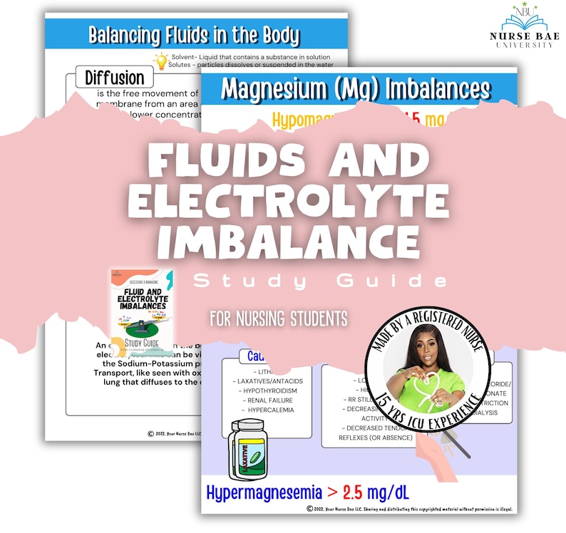 Fluid & Electrolyte Imbalance Nursing Study Guide (PDF) - Etsy