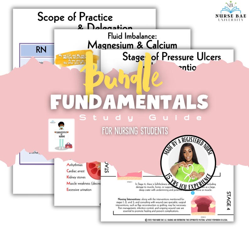 Nursing Fundamentals Study Guide and Nursing Notes - Etsy