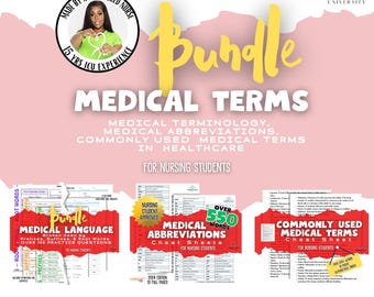 Nursing School Medical Terminology Bundle (Digital Download)