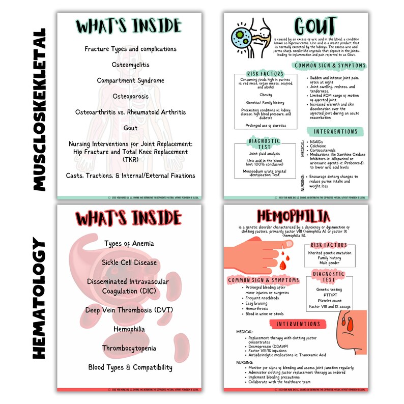 Med Surg Nursing School Study Guide Bundle - Etsy