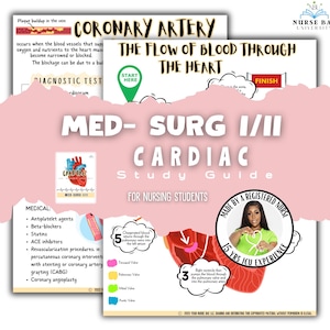 Cardiac Nursing Study Guide: Med Surg I/II Notes (Digital Download)
