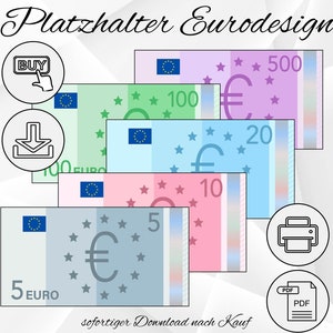 Platzhalter im Eurodesign zum selbst ausdrucken | Budget | Planer | Umschlagmethode | A6 | Digitale Datei