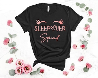 Sleepover Squad SVG, Birthday Shirt svg, Slumber Party png, Girls Birthday Party Shirts, Teen Birthday Party, Sleepover Pyjama Shirts