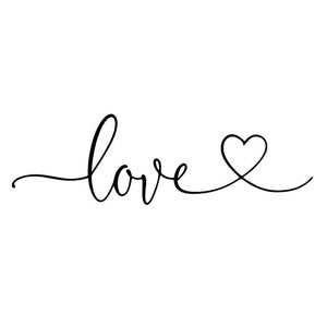 Love script with heart Silhouette Instant Download includes Cricut, Cameo Silhouette SVG Cut File, JPEG Printable Image, PNG, calligraphy