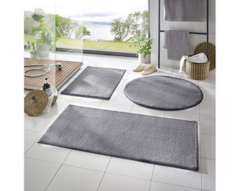 Set of 3 Bath Mat, Decorative Bathroom Rug, Non-Slip Bathroom Decor, Bedroom Rug, Home Entrance Rug, Home Decor, 50x90, 50x60, 50x50