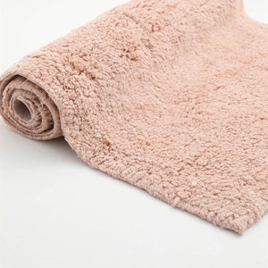 Cotton %100 Bath Mat Set of 2 50 x 60cm 60 x 100cm Cottage Style Decor Textured Bath Rug Modern Bathmat Washable Bath Mat image 6