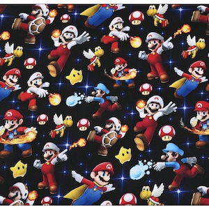 Super Mario Fabric Mario and Friends Fabric Water pipe Fabrics Printed Plain Sewing Cloth By Half Yard 100% cotton