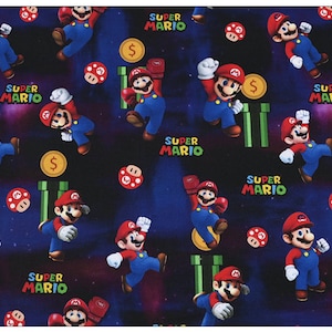Super Mario Fabric Mario and Friends Fabric Water pipe Fabrics Printed Plain Sewing Cloth By Half Yard 100% cotton