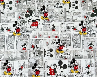 Cartoon Disney Mickey Minnie katoenen stof bedrukt effen naaidoek 43 inch x 1/2 werf