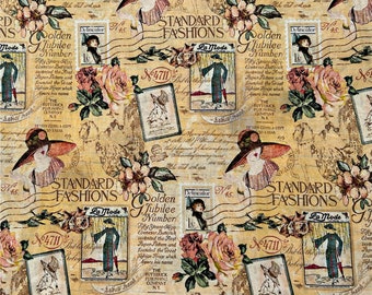 Vintage stof Damesstof Katoenen stof Bedrukt effen naaidoek 57 inch x 1/2 yard 100% katoen
