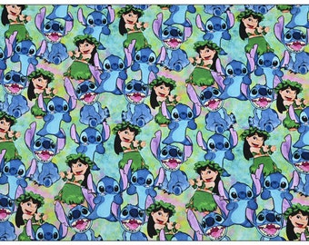 Disney Lilo&Stitch Fabric Fabrics Printed Plain Sewing Cloth By Half Yard 100% cotton