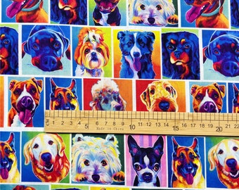 Animal Fabric Dog Fabric Cotton Fabric Printed Plain Sewing Cloth 57Inch x 1/2 Yard 100% cotton