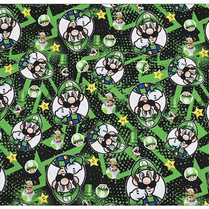 Super Mario Fabric Mario and Friends Fabric Luigi Fabrics Printed Plain Sewing Cloth By Half Yard 100% cotton