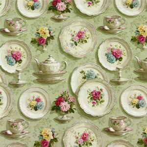 Vintage Floral China Pattern cotton fabric Patchwork Sewing Quilting diy,Shabby Chic Tea Party  Patchwork  Fabric Design 57Inch x 1/2 Yard